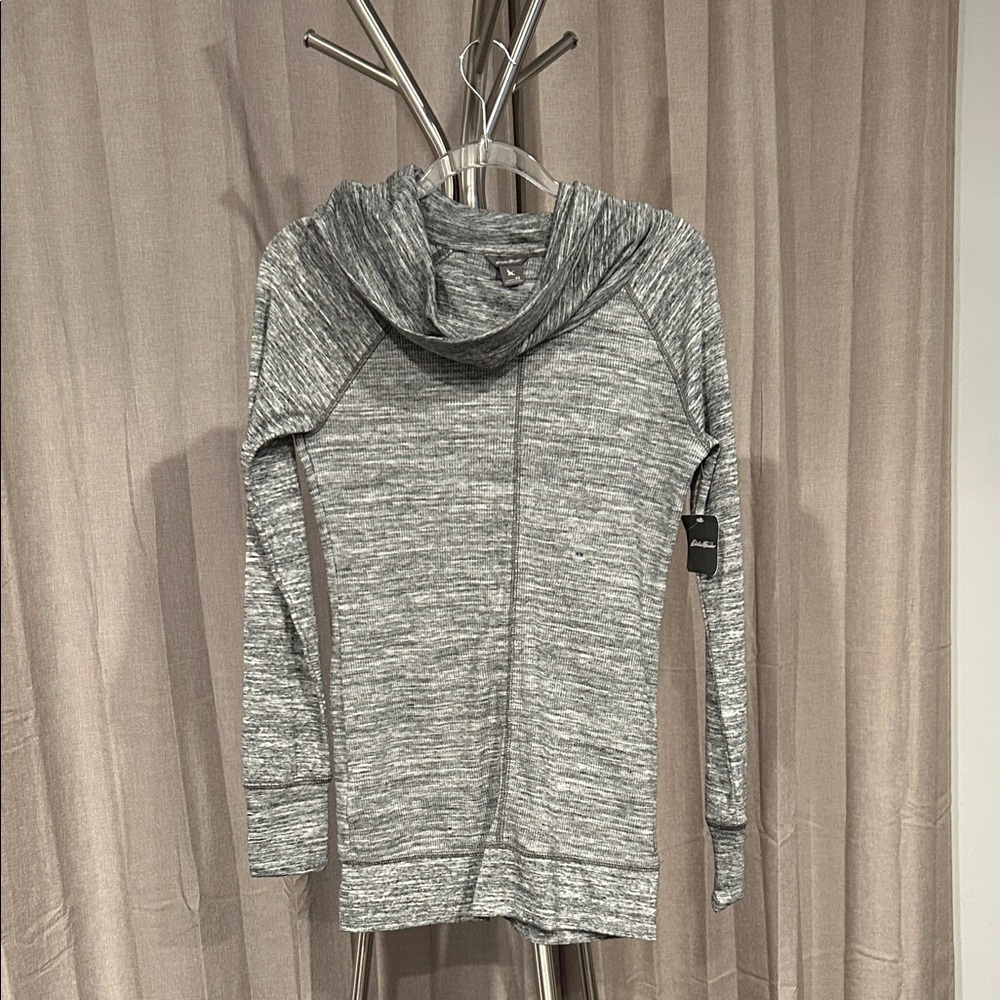 NWT Eddie Bauer Stylish Gray Cowl Neck‎ Top